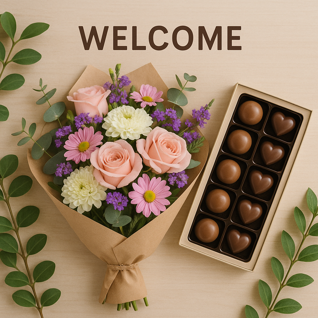 Welcome Surprise: Flowers & Chocolate Delight