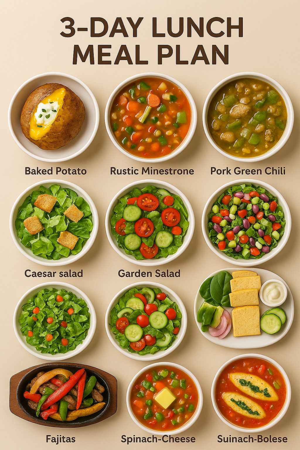 3-Day Lunch Meal Plan 3-Day Lunch Meal Plan